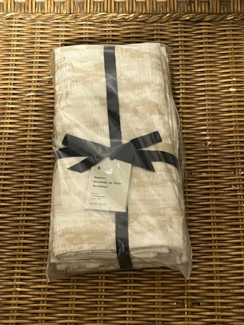 West Elm Bark Textured Jacquard Napkins.  Set of 4